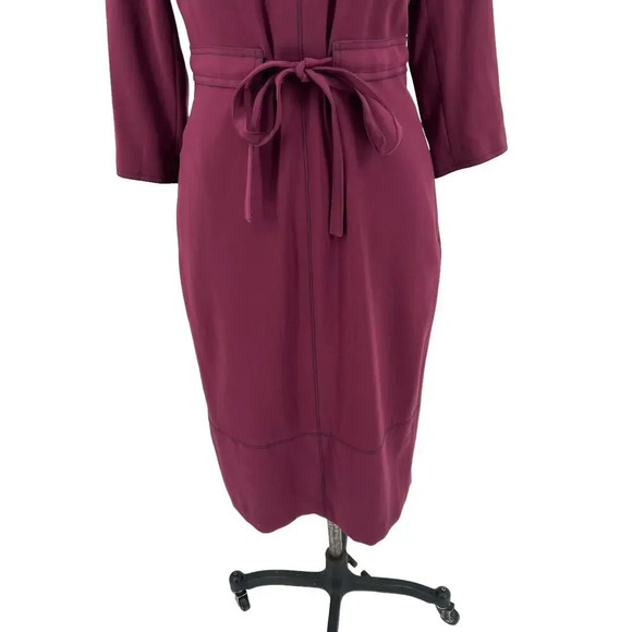 Boden Addie Burgundy Tie Waist Dress Size US 6R - Picture 6 of 13